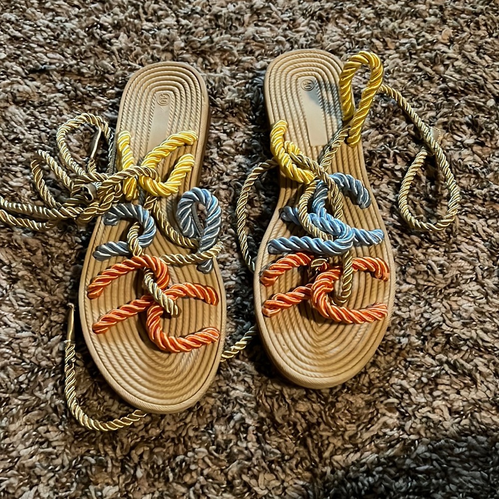 Colorful Lace up sandals